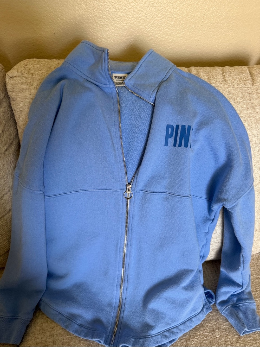 PINK Victoria's Secret Light Blue Full-Zip  Jacket